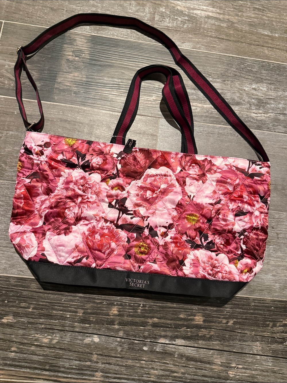 Victoria's Secret Pink Floral Quilted Tote